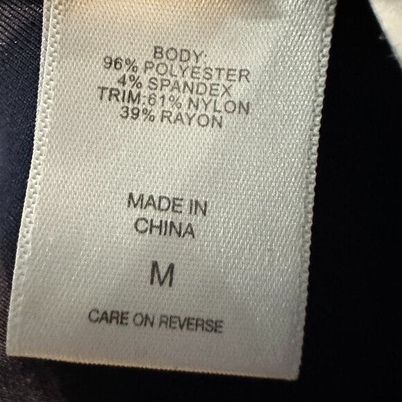 New York & Company Navy Blue Lace Crochet Ruffle Dress | Sleeveless | Size M - Picture 4 of 4